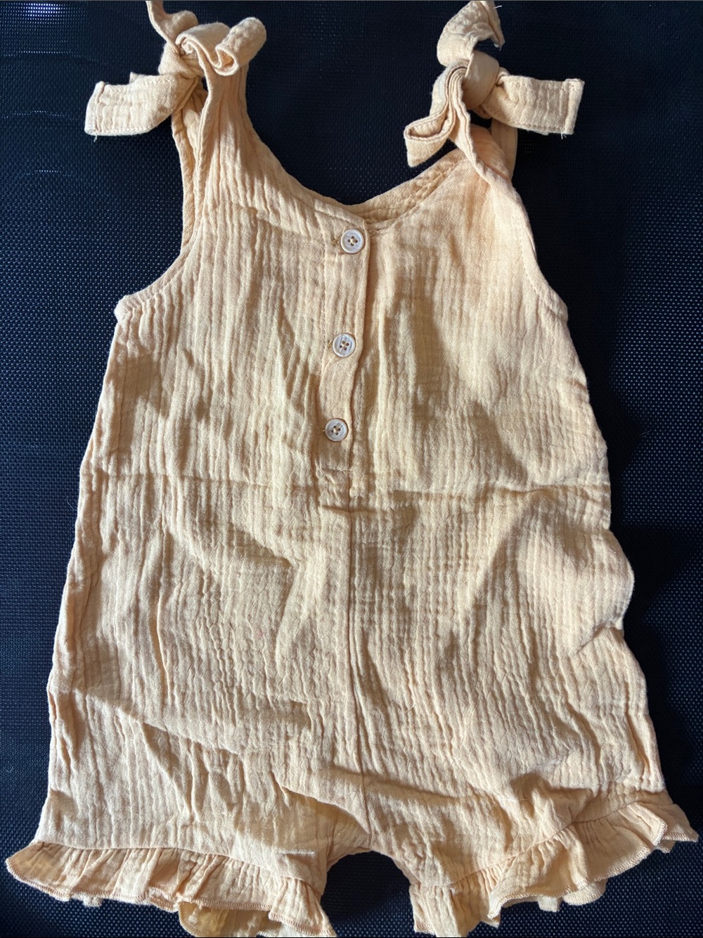 Rachel Zoe Peach Crinkle Tie-Shoulder Romper